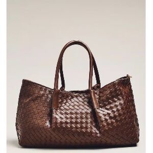Anthropologie Woven Chocolate Brown Tote
